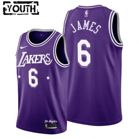 Kinder NBA Los Angeles Lakers Trikot LeBron James 6 Nike 2021-2022 City Edition Throwback 60s Swingman
